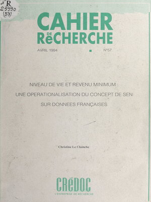 cover image of Niveau de vie et revenu minimum